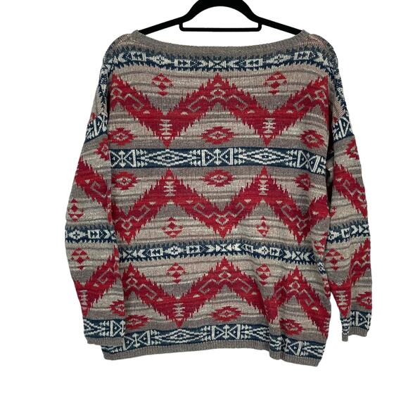 Denim & Supply Sweater Women's Medium Crewneck Knit Aztec Print Ralph Lauren - Picture 2 of 4